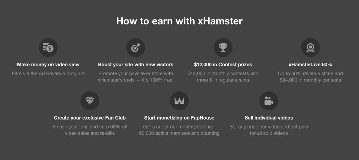 xHamster의 콘텐츠 제작자 프로그램